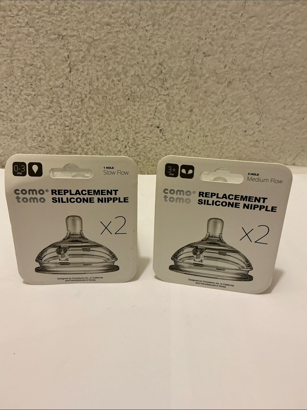 NWT Como Tomo Replacement Nipples | slow & medium flow one & 2 hole 0-3 months